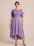 A-Line/Princess Scoop Half Sleeves Plus Size Mother of the Bride Dresses with Applique