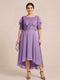 A-Line/Princess Scoop Half Sleeves Plus Size Mother of the Bride Dresses with Applique