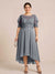 A-Line/Princess Scoop Half Sleeves Plus Size Mother of the Bride Dresses with Applique