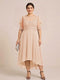 A-Line/Princess Scoop Half Sleeves Plus Size Mother of the Bride Dresses with Applique