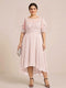A-Line/Princess Scoop Half Sleeves Plus Size Mother of the Bride Dresses with Applique