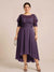 A-Line/Princess Scoop Half Sleeves Plus Size Mother of the Bride Dresses with Applique
