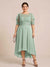 A-Line/Princess Scoop Half Sleeves Plus Size Mother of the Bride Dresses with Applique