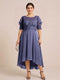 A-Line/Princess Scoop Half Sleeves Plus Size Mother of the Bride Dresses with Applique