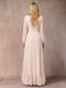A-Line/Princess V-Neck Long Sleeves Wedding Guest Dresses with Ruffles