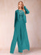Sheath/Column Scoop Long Sleeves Jumpsuit with Applique & Jacket