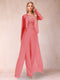 Sheath/Column Scoop Long Sleeves Jumpsuit with Applique & Jacket