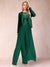 Sheath/Column Scoop Long Sleeves 2 Pieces Pantsuits with Applique & Jacket