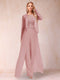 Sheath/Column Scoop Long Sleeves Jumpsuit with Applique & Jacket