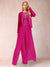Sheath/Column Scoop Long Sleeves 2 Pieces Pantsuits with Applique & Jacket