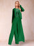 Sheath/Column Scoop Long Sleeves 2 Pieces Pantsuits with Applique & Jacket