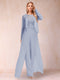 Sheath/Column Scoop Long Sleeves Jumpsuit with Applique & Jacket