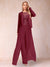 Sheath/Column Scoop Long Sleeves 2 Pieces Pantsuits with Applique & Jacket