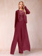 Sheath/Column Scoop Long Sleeves Jumpsuit with Applique & Jacket