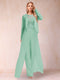 Sheath/Column Scoop Long Sleeves Jumpsuit with Applique & Jacket