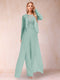Sheath/Column Scoop Long Sleeves Jumpsuit with Applique & Jacket