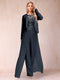 Sheath/Column Scoop Long Sleeves Jumpsuit with Applique & Jacket