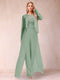 Sheath/Column Scoop Long Sleeves Jumpsuit with Applique & Jacket