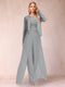 Sheath/Column Scoop Long Sleeves Jumpsuit with Applique & Jacket