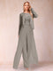 Sheath/Column Scoop Long Sleeves Jumpsuit with Applique & Jacket
