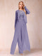 Sheath/Column Scoop Long Sleeves Jumpsuit with Applique & Jacket