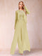 Sheath/Column Scoop Long Sleeves Jumpsuit with Applique & Jacket