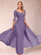 Sheath/Column V-Neck Half Sleeves Mother of the Bride Dresses with Applique