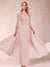 Sheath/Column V-Neck Half Sleeves Mother of the Bride Dresses with Applique