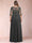 Sheath/Column V-Neck Half Sleeves Plus Size Mother of the Bride Dresses with Applique
