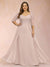 Sheath/Column V-Neck Half Sleeves Plus Size Mother of the Bride Dresses with Applique