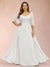Sheath/Column V-Neck Half Sleeves Plus Size Mother of the Bride Dresses with Applique