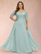 Sheath/Column V-Neck Half Sleeves Plus Size Mother of the Bride Dresses with Applique