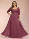 Sheath/Column V-Neck Half Sleeves Plus Size Mother of the Bride Dresses with Applique