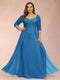 Sheath/Column V-Neck Half Sleeves Plus Size Mother of the Bride Dresses with Applique