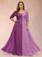 Sheath/Column V-Neck Half Sleeves Plus Size Mother of the Bride Dresses with Applique