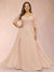 Sheath/Column V-Neck Half Sleeves Plus Size Mother of the Bride Dresses with Applique