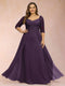 Sheath/Column V-Neck Half Sleeves Plus Size Mother of the Bride Dresses with Applique