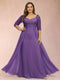 Sheath/Column V-Neck Half Sleeves Plus Size Mother of the Bride Dresses with Applique