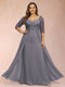 Sheath/Column V-Neck Half Sleeves Plus Size Mother of the Bride Dresses with Applique