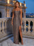 Sheath/Column Spaghetti Straps Sleeveless Evening Dresses with Split Side & Sequins