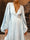 A-Line/Princess V-Neck Long Sleeves Evening Dresses with Ruched