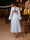 A-Line/Princess V-Neck Long Sleeves Tea-Length Evening Dresses with Ruched
