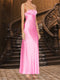 Sheath/Column Spaghetti Straps Sleeveless Evening Dresses with Ruched