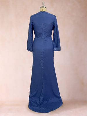 Trumpet/Mermaid V-Neck Long Sleeves Mother of the Bride Dresses with Ruffles