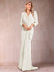 Trumpet/Mermaid V-Neck Long Sleeves Mother of the Bride Dresses with Ruffles