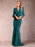 Trumpet/Mermaid V-Neck Long Sleeves Mother of the Bride Dresses with Ruffles