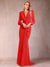 Trumpet/Mermaid V-Neck Long Sleeves Mother of the Bride Dresses with Ruffles