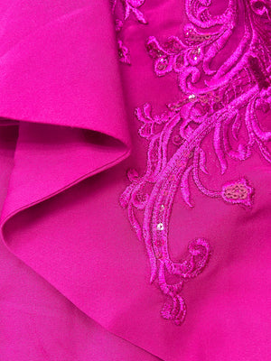 Sheath/Column Scoop Long Sleeves Mother of the Bride Dresses with Applique