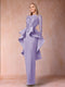 Sheath/Column Scoop Long Sleeves Mother of the Bride Dresses with Applique