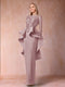Sheath/Column Scoop Long Sleeves Mother of the Bride Dresses with Applique